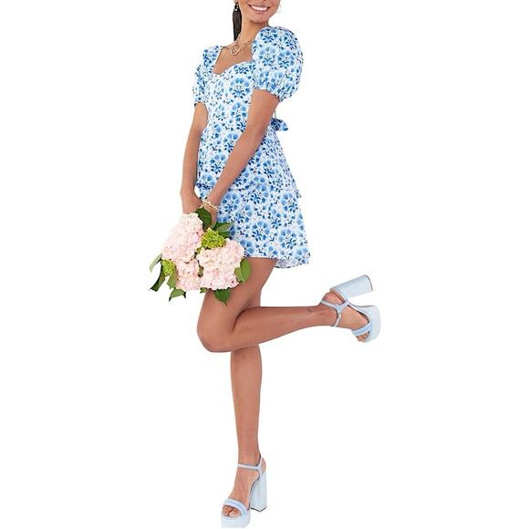 NWT Show Me Your MuMu Margaux Tiered Mini Dress in Teagan Floral Size Large - Picture 2 of 9